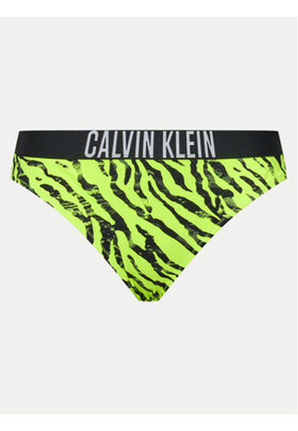 Calvin Klein Swimwear Dół od bikini KW0KW02337 Zielony. Kolor: zielony. Materiał: syntetyk