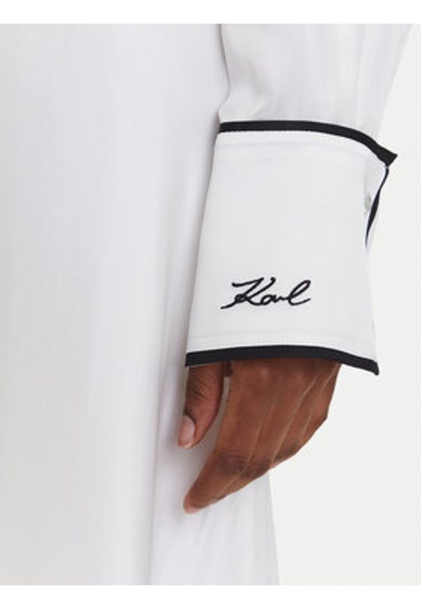 Karl Lagerfeld - KARL LAGERFELD Sukienka koszulowa A3W13021 Écru Regular Fit. Typ kołnierza: dekolt w karo. Materiał: wiskoza. Typ sukienki: koszulowe