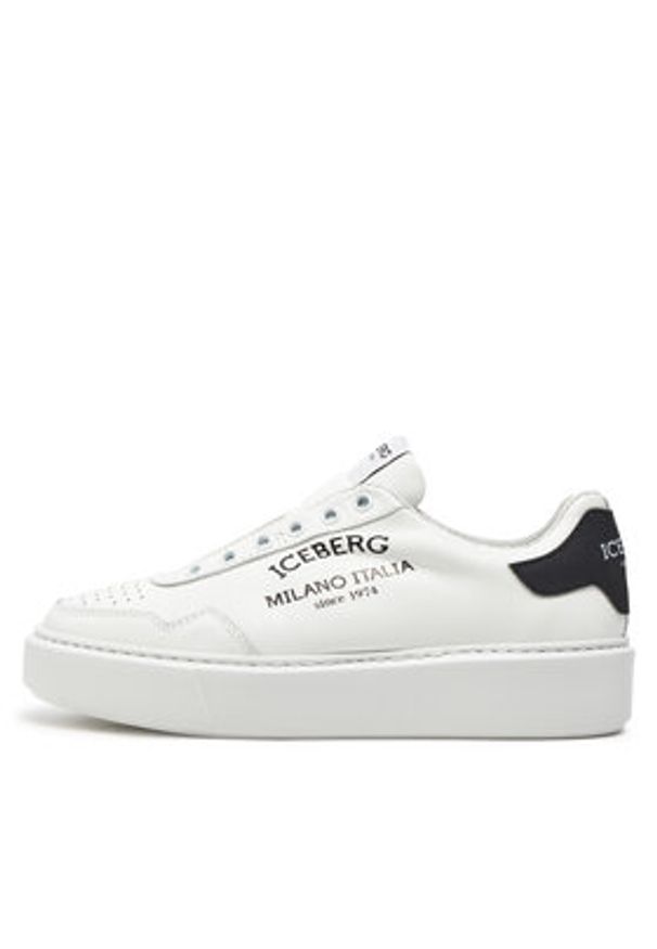 Iceberg Sneakersy ID2133 Biały. Kolor: biały. Materiał: skóra