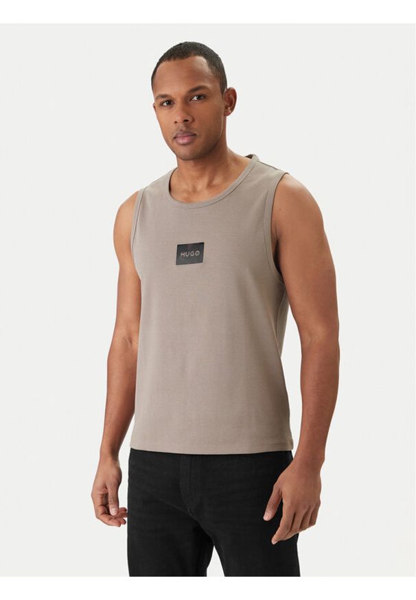 Hugo - HUGO Tank top Darrio 50557629 Beżowy Regular Fit. Kolor: beżowy. Materiał: bawełna