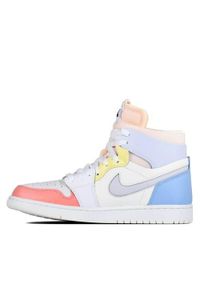 Nike - Buty do koszykówki AirJordan1 RetroHigh Zoom Air Comfort High To My First Coach. Kolor: niebieski, biały, wielokolorowy, żółty. Materiał: materiał, syntetyk, skóra. Szerokość cholewki: normalna. Model: Nike Zoom. Sport: koszykówka