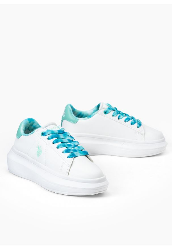 U.S. Polo Assn - Sneakersy dziecięce białe U.S. POLO HELIS013K/3Y1 WHI-LGE03. Okazja: do pracy, na co dzień, na spacer. Kolor: biały. Sport: turystyka piesza