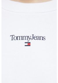Tommy Jeans bluza damska kolor biały z nadrukiem. Kolor: biały. Materiał: bawełna, dzianina. Wzór: nadruk #3