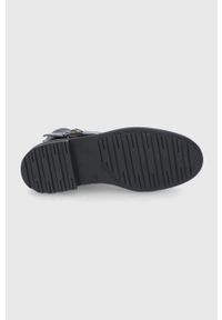 Calvin Klein Botki skórzane damskie kolor czarny na płaskim obcasie. Nosek buta: okrągły. Kolor: czarny. Materiał: skóra. Obcas: na obcasie. Wysokość obcasa: niski #5