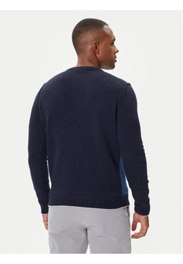 Aeronautica Militare Sweter 252MA1609UL00924 Granatowy Regular Fit. Kolor: niebieski. Materiał: wełna