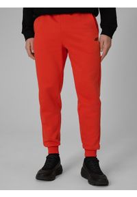4f - 4F Spodnie dresowe joggery męskie - czerwone M. Kolor: czerwony. Materiał: dresówka. Wzór: gładki, ze splotem #2
