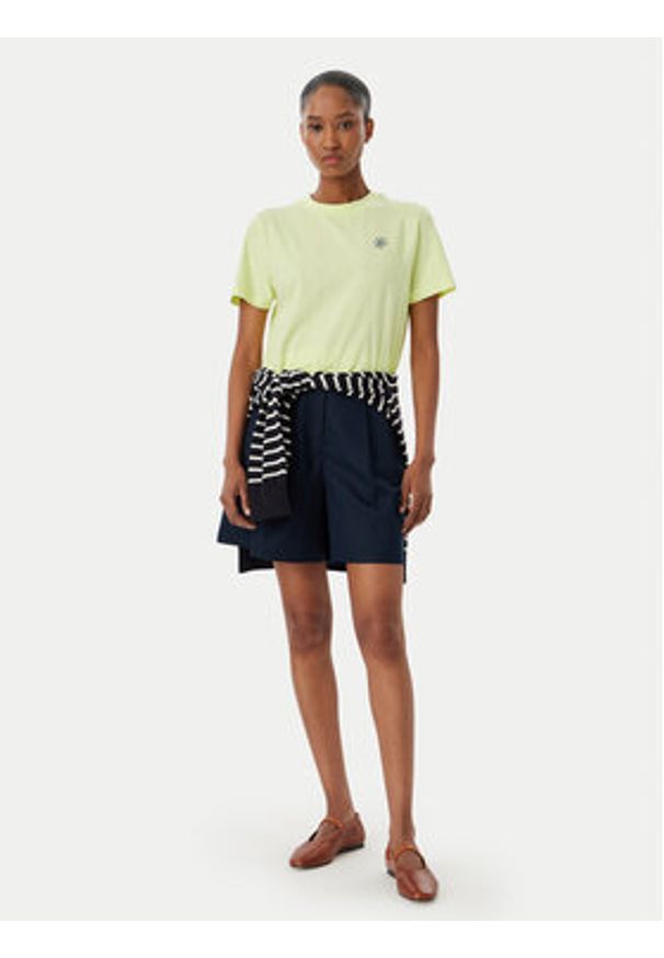 TOMMY HILFIGER - Tommy Hilfiger T-Shirt Logo Embroidery WW0WW48699 Żółty jasny Regular Fit. Kolor: żółty. Materiał: bawełna