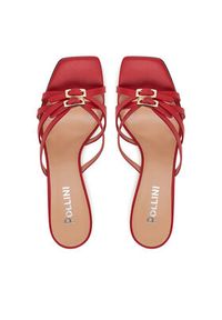 Pollini Klapki SA28217C0MTC0501 Czerwony. Kolor: czerwony. Materiał: skóra