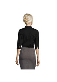 SOL'S - Bluzka Damska Z Elastycznym Rękawem 3/4. Okazja: na co dzień. Kolor: czarny. Styl: casual