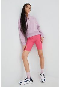 Superdry bluza damska kolor różowy z aplikacją. Kolor: różowy. Materiał: bawełna. Długość rękawa: długi rękaw. Długość: krótkie. Wzór: aplikacja #3