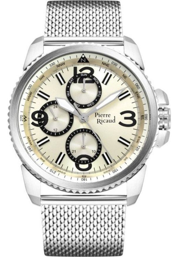 Zegarek Pierre Ricaud Zegarek męski Pierre Ricaud P60026.515VQF-SET srebrny. Kolor: srebrny