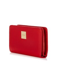 Ochnik - Czerwony portfel damski z logo. Kolor: czerwony. Materiał: skóra #6