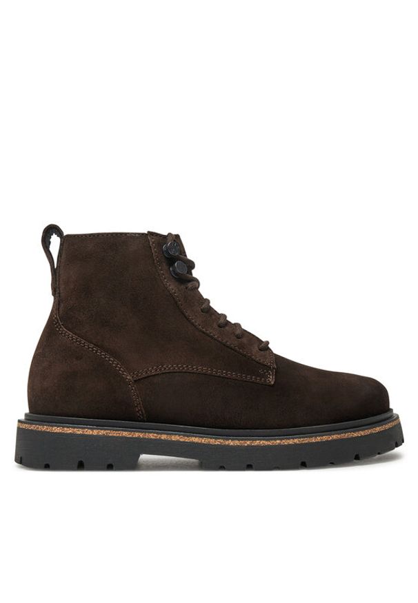 Birkenstock Botki Highwood Lace Mid W Leve 1028940 Brązowy. Kolor: brązowy. Materiał: zamsz, skóra