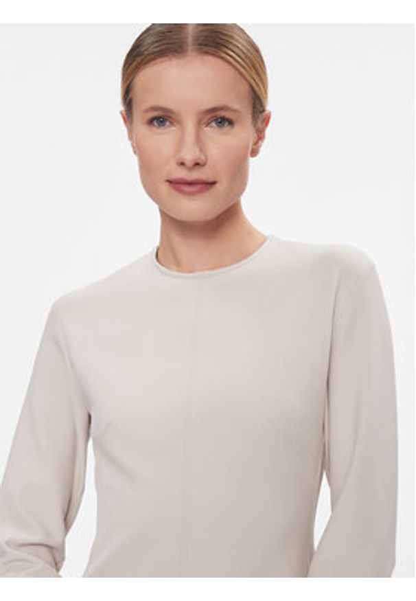 Calvin Klein Sukienka codzienna Hw Viscose Fit & Flare Dress K20K206336 Beżowy Regular Fit. Okazja: na co dzień. Kolor: beżowy. Materiał: syntetyk. Typ sukienki: proste. Styl: casual