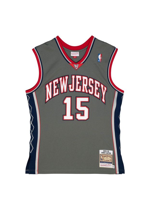 Mitchell & Ness - Koszulka Nba New Jersey Nets Vince Carter. Kolor: szary. Materiał: jersey. Sport: koszykówka