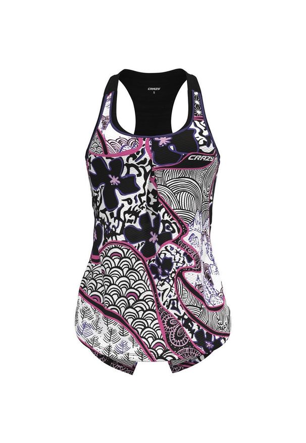 CRAZY - Damski tank top Crazy Top Break. Kolor: wielokolorowy. Długość rękawa: bez rękawów. Sport: turystyka piesza