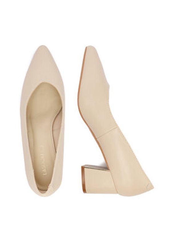 Lasocki Czółenka CEO-HMS3022-2 Beżowy. Kolor: beżowy. Materiał: skóra