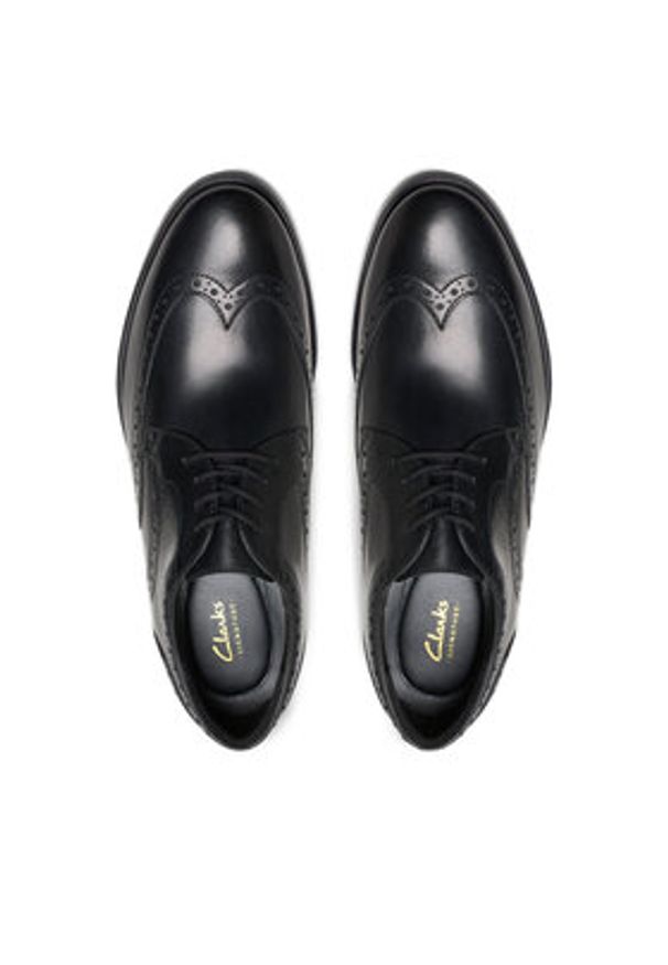 Clarks Półbuty Brandon Limit 26178490 Czarny. Kolor: czarny. Materiał: skóra