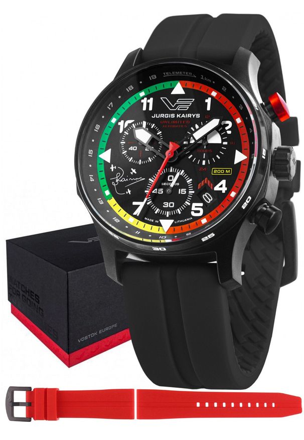 Zegarek męski Vostok Europe VK68-592C775S czerwony. Kolor: czerwony