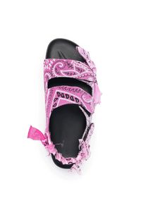 ARIZONA LOVE - Różowe sandały Apache Bandana. Zapięcie: rzepy. Kolor: biały. Materiał: bawełna. Wzór: paski #4