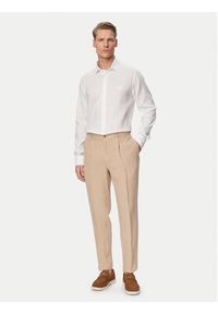 Karl Lagerfeld - KARL LAGERFELD Koszula 605084 562791 Biały Regular Fit. Typ kołnierza: dekolt w karo. Kolor: biały. Materiał: len #4