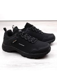 Buty sportowe trekkingowe młodzieżowe softshell czarne American Club. Kolor: czarny. Materiał: skóra ekologiczna