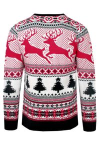 Kolorowy Sweter w Renifery, Świąteczny - Brave Soul. Kolor: wielokolorowy. Materiał: akryl. Wzór: kolorowy. Styl: wizytowy