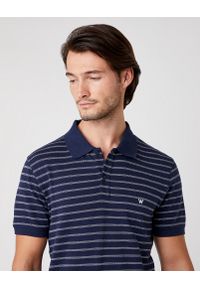 Wrangler - MĘSKIE POLO WRANGLER SS YD STRIPE POLO NAVY W7ALKD114 112131349. Typ kołnierza: polo #5