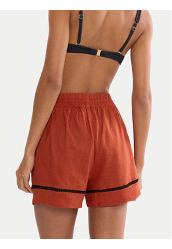 Triumph Szorty piżamowe Summer Wear 10227237 Pomarańczowy Regular Fit. Kolor: pomarańczowy. Materiał: wiskoza, len