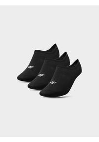 4f - Skarpetki casual stopki (3-pack) damskie. Kolor: czarny. Materiał: materiał, bawełna
