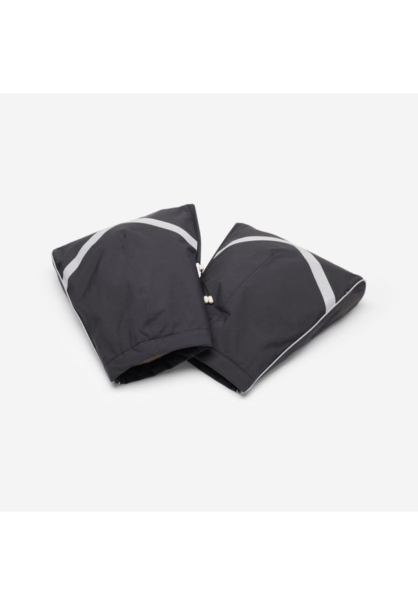 BTWIN - Rękawki na rower miejski Btwin 940 ciepłe i wodoodporne. Kolor: szary. Materiał: tkanina. Sport: kolarstwo