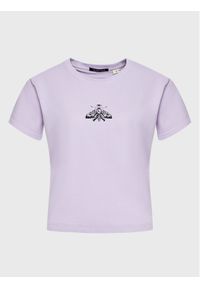 Kaotiko T-Shirt Washed Moth AL003-01-M002 Fioletowy Regular Fit. Kolor: fioletowy. Materiał: bawełna
