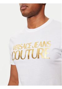 Versace Jeans Couture T-Shirt 77GAHT05 Biały Regular Fit. Kolor: biały. Materiał: bawełna #3