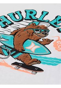 Koszulka turystyczna dla dzieci Hurley Surfing Bear T-Shirt. Kolor: biały. Materiał: poliester, bawełna