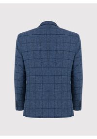 Pako Lorente - PAKO LORENTE – Granatowa marynarka męska w kratkę. Okazja: na co dzień. Kolor: niebieski. Materiał: wełna, bawełna, len. Wzór: kratka. Styl: casual, elegancki, sportowy #7
