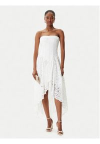 BARDOT - Bardot Sukienka koktajlowa Felicidad Strapless 59843DB Biały Regular Fit. Kolor: biały. Materiał: bawełna. Styl: wizytowy #6
