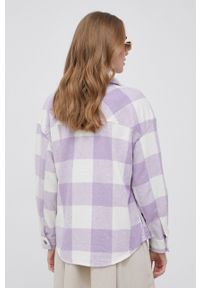 only - Only koszula z domieszką wełny kolor fioletowy relaxed. Kolor: fioletowy. Materiał: wełna. Długość rękawa: długi rękaw. Długość: długie #5