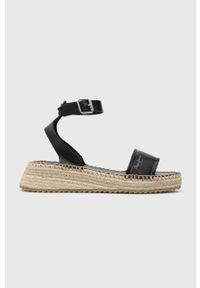 Pepe Jeans sandały skórzane KATE damskie kolor czarny na platformie PLS90591. Zapięcie: klamry. Kolor: czarny. Materiał: skóra. Obcas: na platformie #1