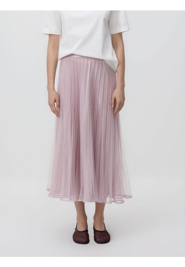 Reserved - Spódnica midi - pastelowy róż. Kolor: różowy. Materiał: tiul