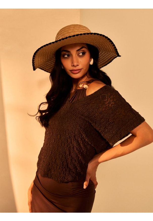 Sinsay - Pleciony kapelusz - beżowy. Kolor: beżowy