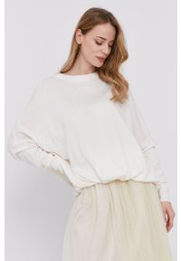 Patrizia Pepe - Sweter. Kolor: biały. Materiał: dzianina. Długość rękawa: długi rękaw. Długość: długie #1