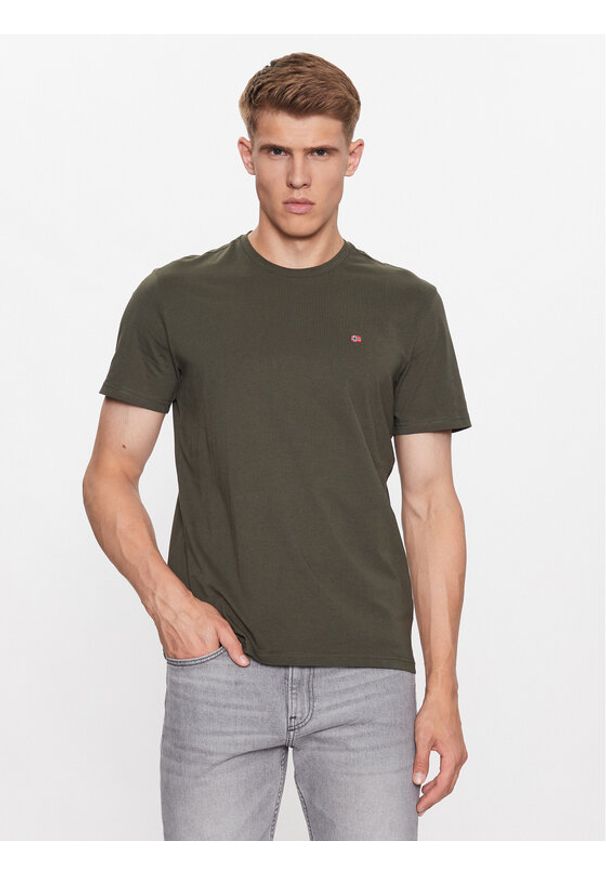 Napapijri T-Shirt Salis NP0A4H8D Zielony Regular Fit. Kolor: zielony. Materiał: bawełna