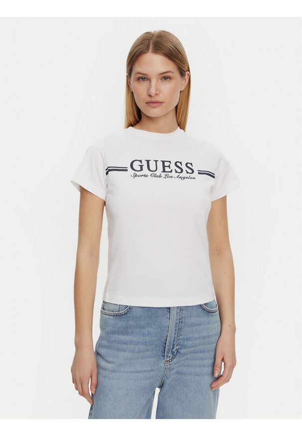Guess T-Shirt V5GI03 I3Z14 Biały Regular Fit. Kolor: biały. Materiał: bawełna