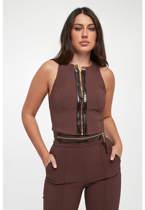 Elisabetta Franchi - Top damski zapinany na zamek ELISABETTA FRANCHI