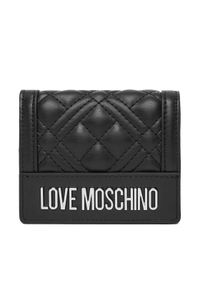 Love Moschino - LOVE MOSCHINO Mały Portfel Damski JC5601PP1NLA000B Czarny. Kolor: czarny. Materiał: skóra