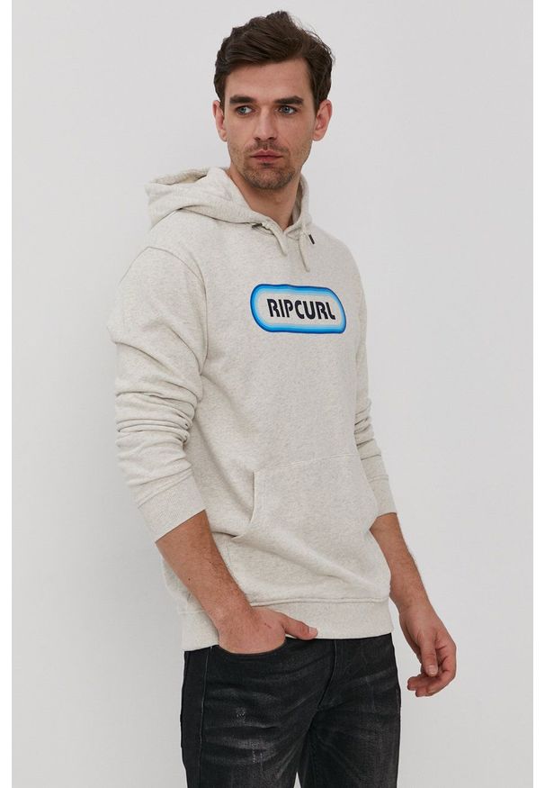 Rip Curl - Bluza. Okazja: na co dzień. Typ kołnierza: kaptur. Kolor: szary. Wzór: nadruk. Styl: casual