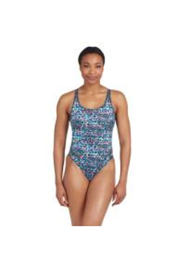 ZOGGS - Strój Kąpielowy Zoggs Master Back – Namibia Print – Rozmiar 32. Kolor: niebieski. Wzór: nadruk