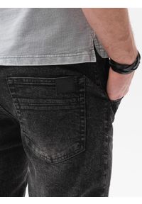 Ombre Clothing - Spodnie męskie jeansowe P1081 - czarne - XXL. Kolor: czarny. Materiał: jeans. Styl: sportowy #5