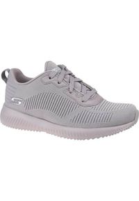 skechers - Buty do chodzenia damskie Skechers Bobs Squad. Zapięcie: sznurówki. Kolor: szary. Materiał: materiał, syntetyk, tkanina. Szerokość cholewki: normalna. Sport: turystyka piesza