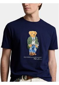 Polo Ralph Lauren T-Shirt 710854497034 Granatowy Regular Fit. Typ kołnierza: polo. Kolor: niebieski. Materiał: bawełna #4